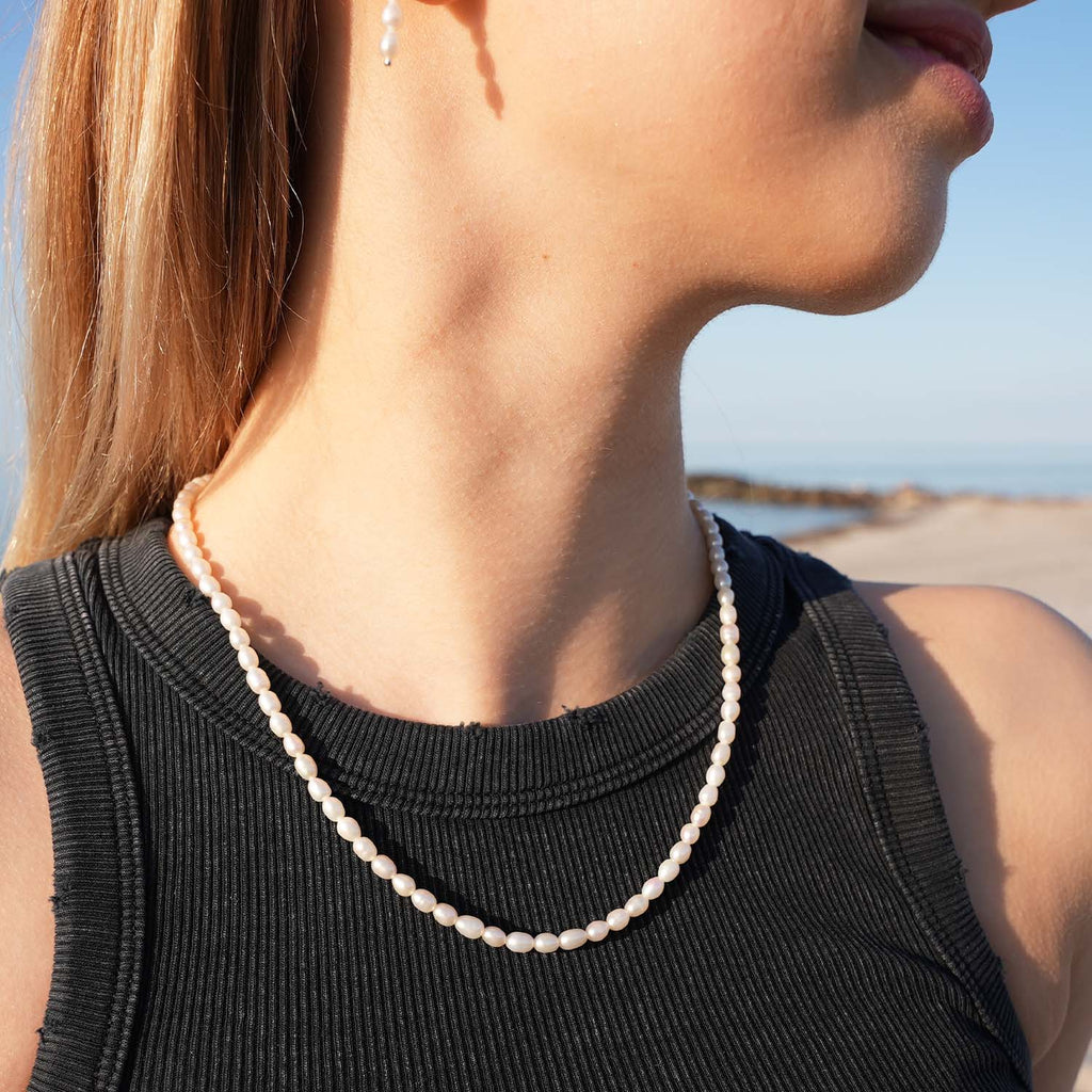 Perlenkette "Rosa" - Silber